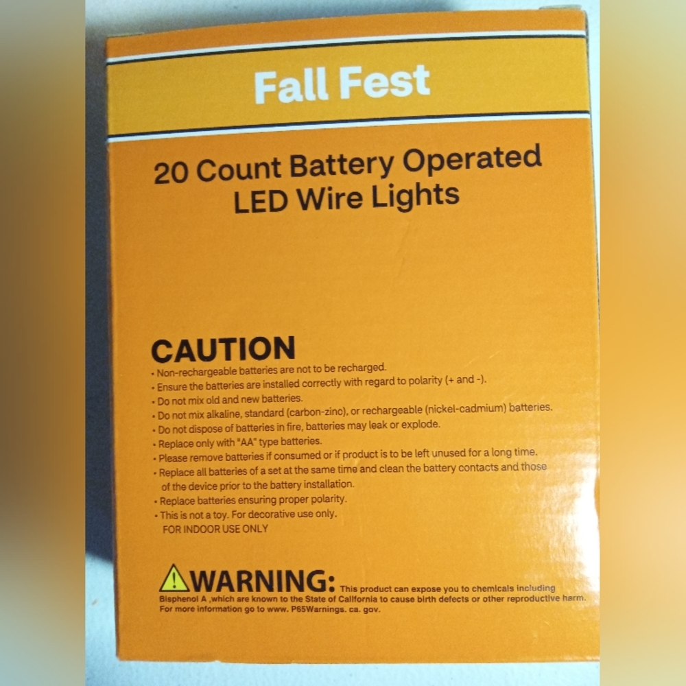 NIB Set of 2 Acorn LED Wire Lights 🌰 Auto-Timer 🌰 Battery Operated Fall Tree - Picture 4 of 5